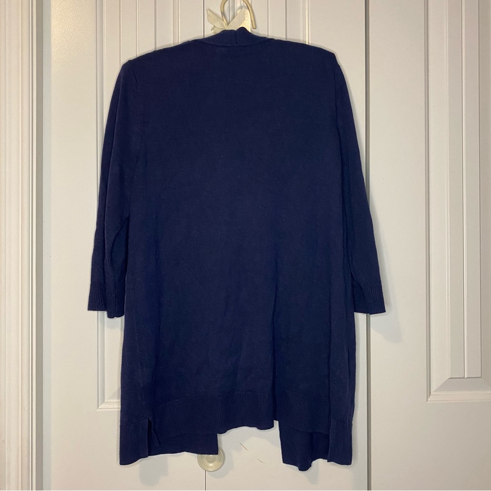 Reitmans Essentials Navy Open Front Cardigan with 3/4 Sleeves - Picture 5 of 6